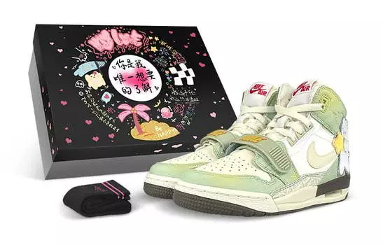Кроссовки JORDAN Legacy 312 Vintage Basketball Shoes Women's High-Top White/Green