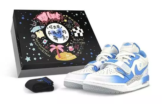 Кроссовки JORDAN Legacy 312 Vintage Basketball Shoes Women's Mid-Top White Blue
