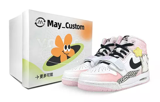 Кроссовки JORDAN Legacy 312 Vintage Basketball Shoes Women's High-Top White Pink