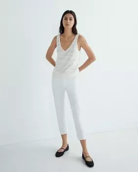 Женские базовые капри приталенного кроя с 5 карманами Esprit Collection, белый