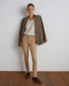 Женские базовые узкие брюки с 5 карманами персиковой кожи Lloyd's, бежевый