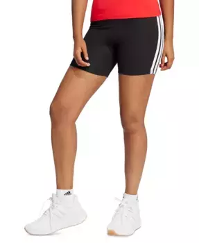 Женские базовые велосипедные шорты с высокой посадкой и 3 полосками adidas, черный