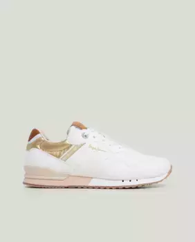 Женские беговые кроссовки с фактурными деталями Pepe Jeans, белый