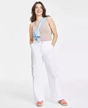 Женские белые джинсы-карго с высокой посадкой On 34th, белый