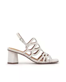 Женские белые кожаные босоножки на каблуке Pedro Miralles, белый