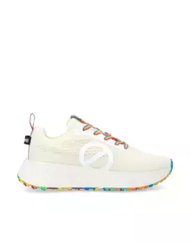 Женские белые кроссовки из переработанной сетки с радужными акцентами No Name, мультиколор