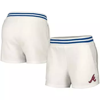 Женские белые шорты с карманами Tri-Blend Atlanta Braves Maeg в стиле Lusso