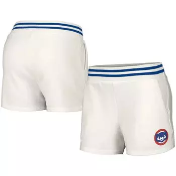Женские белые шорты с карманами в стиле Lusso Chicago Cubs Maeg Tri-Blend