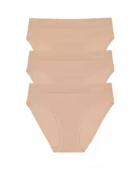 Женские бесшовные бикини Litewear, 3 шт., DK5017NP3 DKNY, коричневый/бежевый