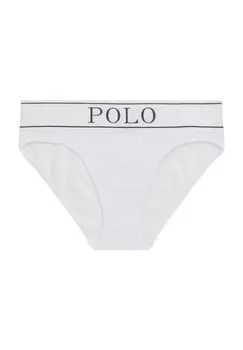 Женские бесшовные брюки в рубчик, с логотипом на поясе POLO RALPH LAUREN, цвет White Cloud