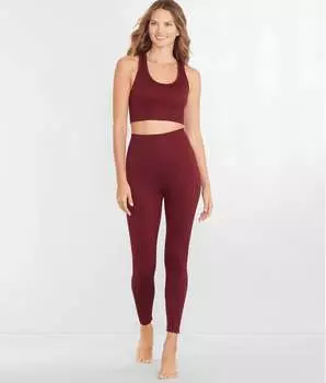 Женские бесшовные леггинсы Body Up в рубчик, цвет merlot