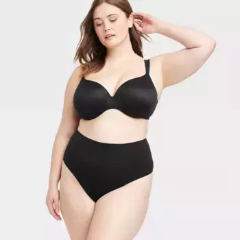 Женские бесшовные стринги с высокой талией - Auden, цвет Black