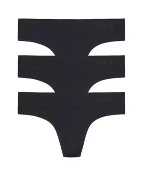 Женские бесшовные трусы-стринги Litewear, 3 шт., DK5016NP3 DKNY, черный
