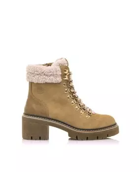 Женские бежевые ботильоны с меховой отделкой на щиколотке Mustang, бежевый