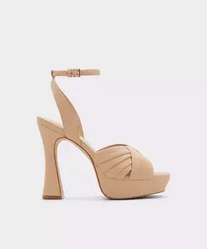 Женские бежевые кожаные босоножки на каблуке Aldo, бежевый