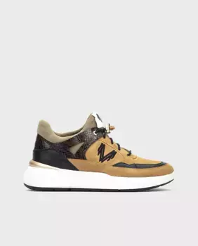 Женские бежевые кожаные кроссовки на шнуровке Martinelli, бежевый