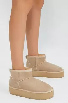 Женские бежевые замшевые женские короткие замшевые ботинки удобного кроя TONNY BLACK