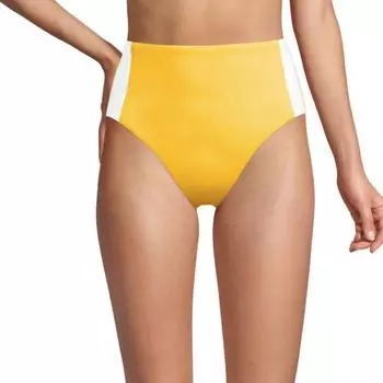 Женские бикини с высокой посадкой и швом Lands' End, цвет bright lemon white