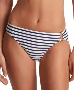 Женские бикини-трусики Hipster с кольцом в полоску Lauren Ralph Lauren, синий