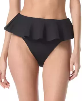 Женские бикини-трусы с высокой посадкой и юбочкой Vince Camuto, черный