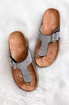 Женские блестящие босоножки серебристого цвета Qupid, серебряный