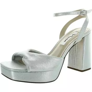 Женские блестящие сандалии с открытой пяткой Nina, серебряный