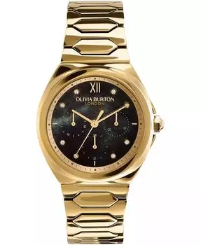 Женские блестящие золотистые часы из нержавеющей стали, 36 мм Olivia Burton, желтый