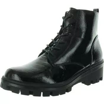 Женские боевые ботинки с лазерной обработкой и шнуровкой White Mountain, цвет black/patent