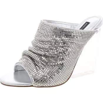 Женские босоножки Adrienne Shimmer Metal Wedge Steve Madden, серебряный/мультиколор