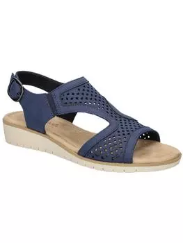 Женские босоножки ALBA из искусственной кожи с открытым носком на танкетке Easy Street, темно-синий