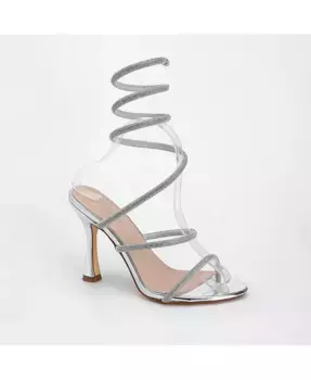 Женские босоножки Alexandra55 с камнями и запахом BERNESS, серебряный