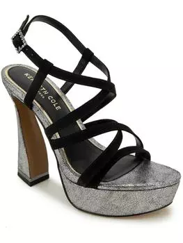 Женские босоножки Allen из искусственной замши с металлической платформой Kenneth Cole New York, цвет black/pewter