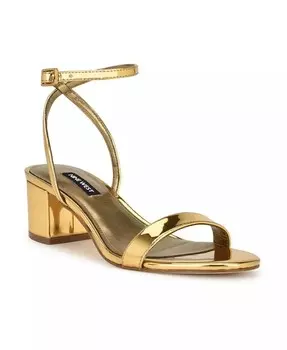 Женские босоножки Allora на блочном каблуке с миндалевидным носком Nine West, коричневый