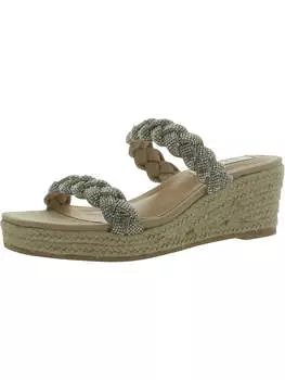 Женские босоножки Alreya с двумя полосками и стразами на танкетке Steve Madden, цвет rhinestone