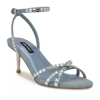 Женские босоножки Amseta с декором на каблуке Nine West, цвет light blue denim