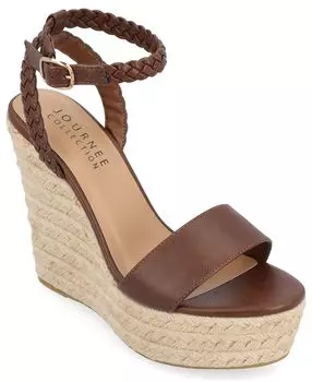 Женские босоножки Andiah на танкетке на платформе Journee Collection, коричневый