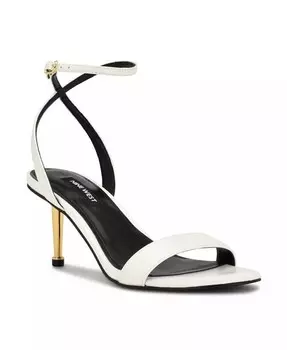 Женские босоножки Anny на каблуке с круглым носком и ремешком на щиколотке Nine West, золото