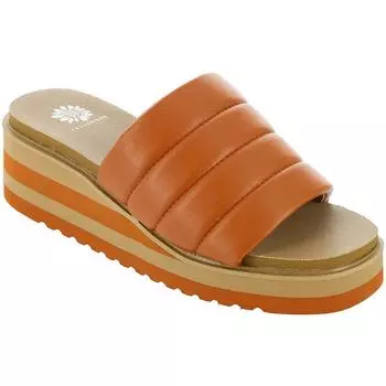 Женские босоножки Arber из искусственной кожи с открытым носком на танкетке Yellow Box, цвет tan