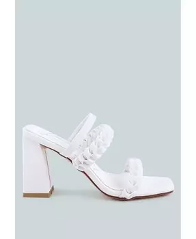 Женские босоножки Arnie на блочном каблуке с двойным плетеным ремешком London Rag, белый