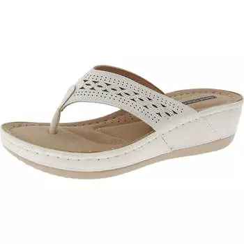 Женские босоножки Bari из искусственной замши с круглым носком на танкетке Good Choice, белый