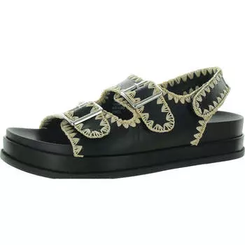 Женские босоножки Beena из искусственной кожи с соломенной отделкой на платформе BCBGeneration, черный