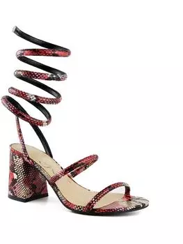 Женские босоножки Belleza со змеиным принтом и ремешками на блочном каблуке Sugar, розовый/мультиколор