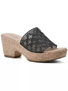 Женские босоножки BIANKKA на плетеной платформе с блочным каблуком Cliffs by White Mountain, черный