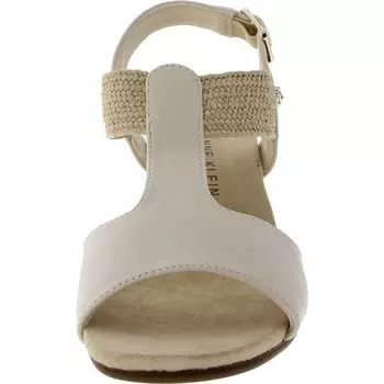 Женские босоножки Brody на танкетке из искусственной кожи с пяткой на пятке Anne Klein, цвет Bone