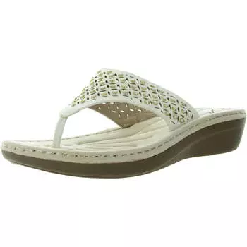 Женские босоножки Camila из искусственной кожи на танкетке с заклепками Cliffs by White Mountain, цвет white nubuck