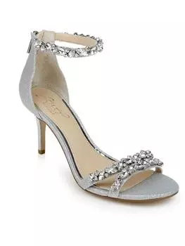 Женские босоножки Caroline с ремешком на щиколотке и стразами Jewel Badgley Mischka, серебряный