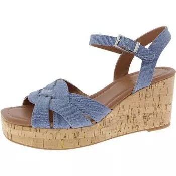 Женские босоножки Cerres из искусственной кожи на платформе с открытой пяткой Style & Co., цвет mid denim