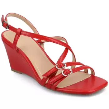 Женские босоножки Clinne на платформе с переплетенными ремешками Journee, красный
