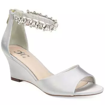 Женские босоножки Connor на танкетке из коллекции Journee, серый