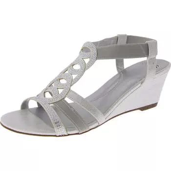 Женские босоножки Denice на танкетке с декором и ремешками Jones New York, серебряный